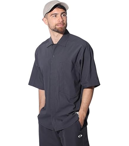 野球ウェア　OAKLEYオークリー　半袖ポロシャツLサイズダークブラックシルバー OAKLEY オークリー メンズ 半袖 ポロ 433946JP Enhance